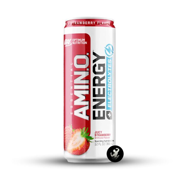 (x1) (355ml) Amin.o. Energy + Electrolytes – Juice Strawberry (Logo)