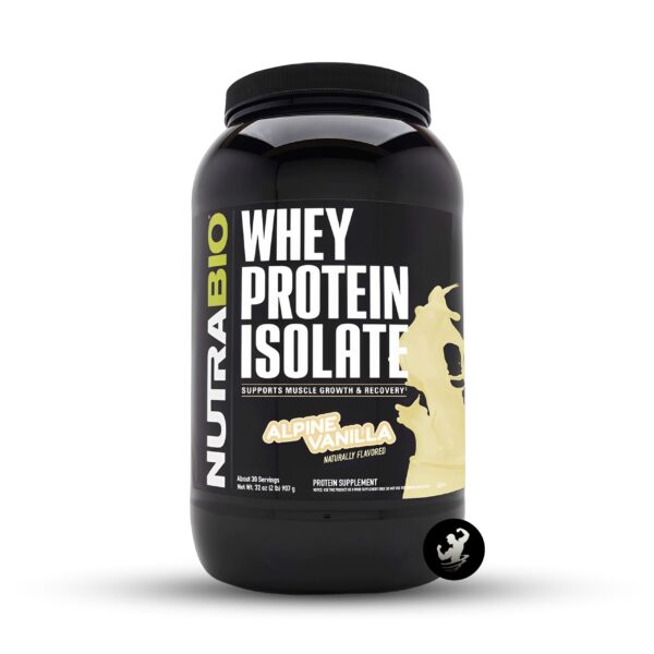 (2LB) Whey Protein Isolate – Alpine Vanilla (Logo)
